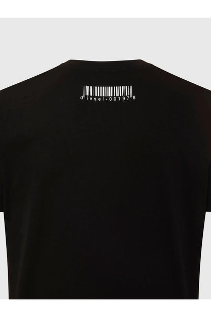 Diesel black crewneck T-shirt with barcode label on back