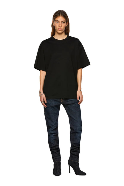 Diesel black crew-neck T-shirt, full front view