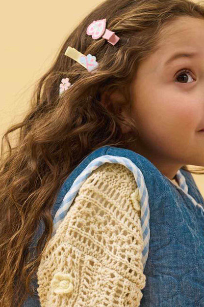 Accessorize pastel multi hair clips with flower and heart motifs for kidsâ€™ hair