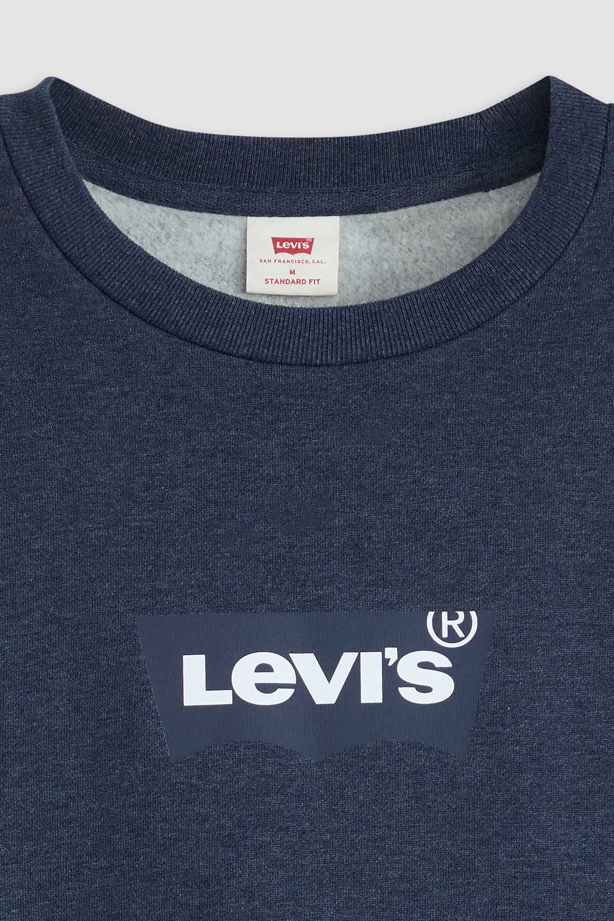 Levi's crewneck sweatshirt close-up with Levis logo chest print