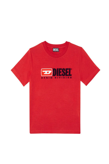 Red Diesel T-shirt with centered front logo, crew neck, short sleeves