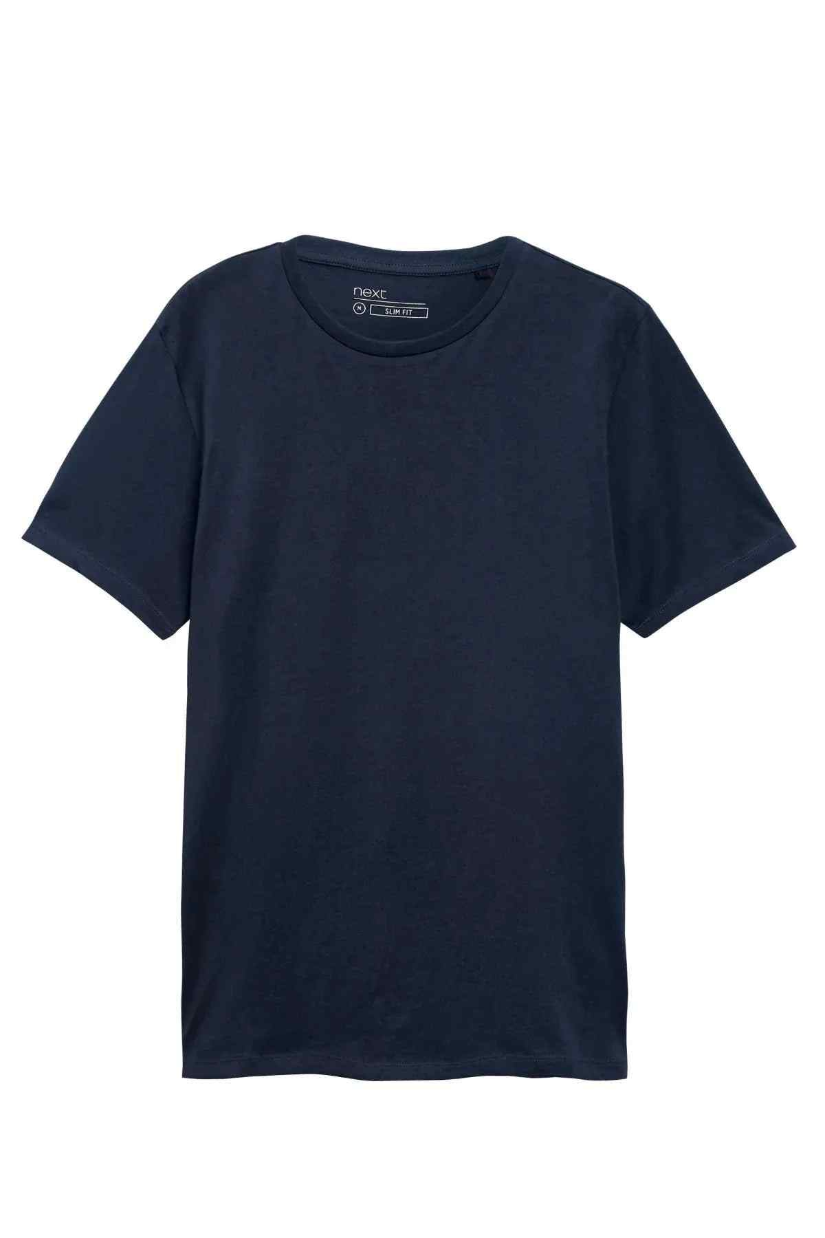 Dark blue crewneck T-shirt with small chest logo