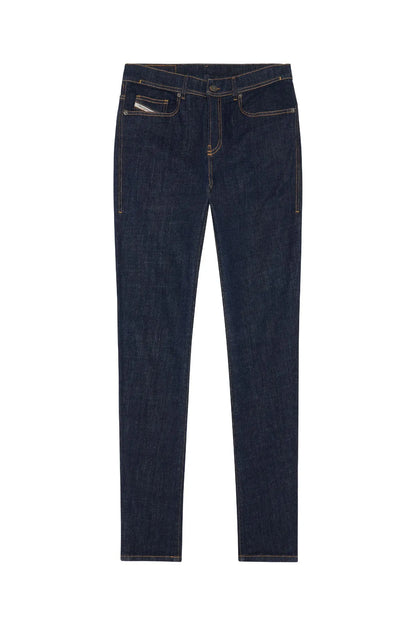 Jeans dark blue straight-leg with 5 pockets, belt loops, button closure.