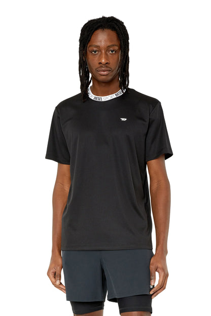 Black Diesel crew-neck T-shirt with small chest logo, short sleeves
