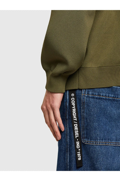 Diesel green hoodie sleeve with ribbed cuff and ribbed hem