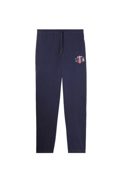 Diesel navy drawstring sweatpants with side logo patch