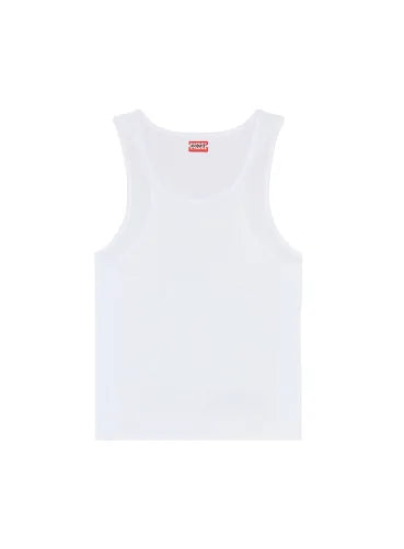 White Diesel sleeveless tank top, round neck, small red neck label