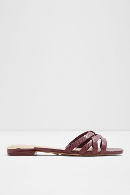 Bordo slide sandals with crisscross straps and flat sole