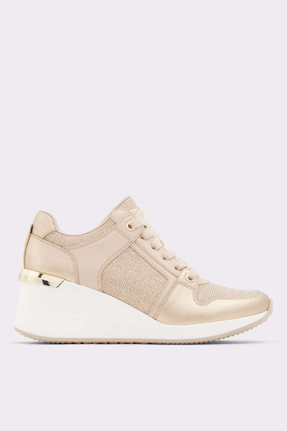ALDO light pink lace-up sneaker with wedge sole