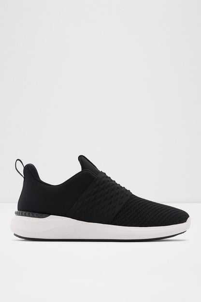 ALDO black knit slip-on sneaker with white rubber sole