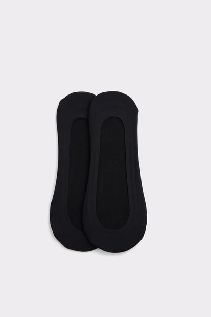 Black sock-style slip-on shoe with rounded toe and thin outsole