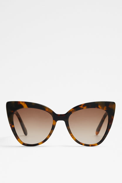 ALDO tortoiseshell cat-eye sunglasses with dark brown and amber frames