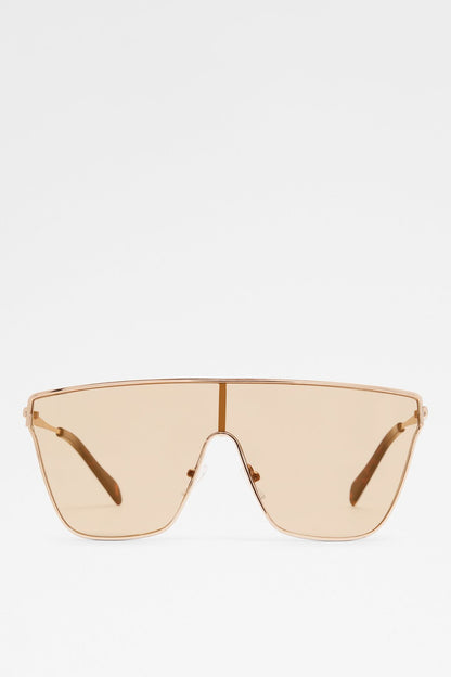 ALDO gold aviator sunglasses with tinted lenses and thin metal frame