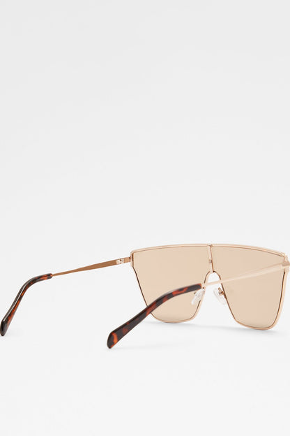 ALDO aviator sunglasses with gold frame, tinted lenses, tortoise-pattern temples