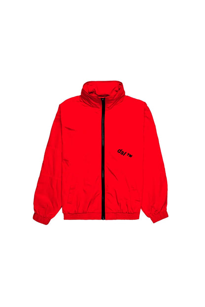 Diesel red hooded jacket, black zipper, small logo on right chest
