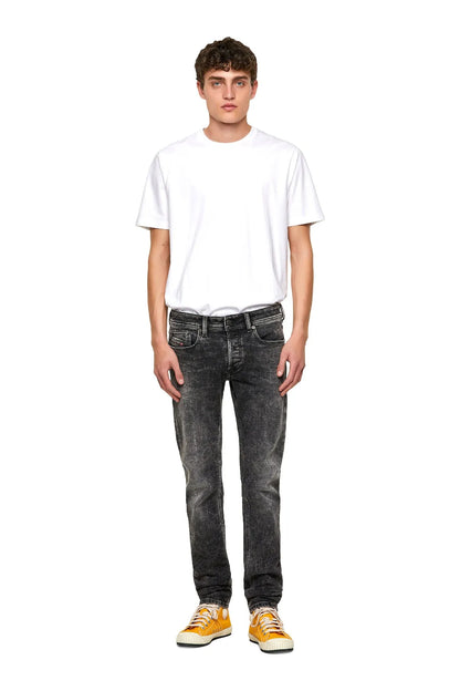 Diesel charcoal washed jeans, straight fit, five-pocket design