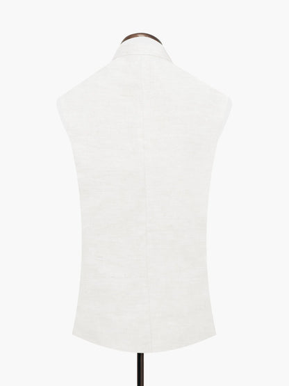 Sleeveless vest back view with stand collar