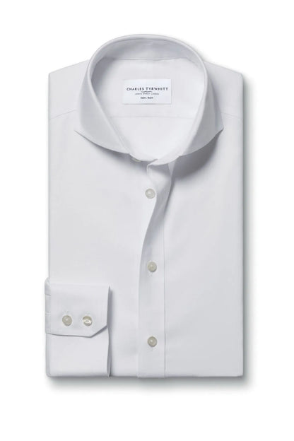 Charles Tyrwhitt white dress shirt with button-front and barrel cuffs