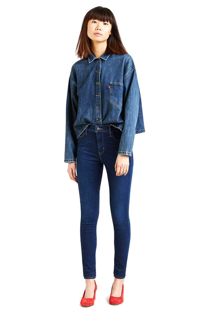 Levi's blue denim jacket and skinny jeans set