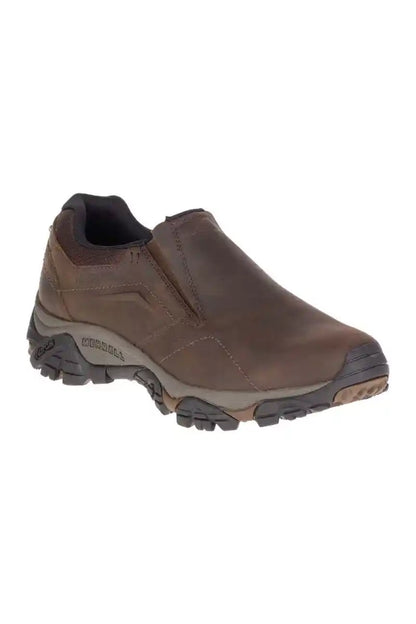 Dark earth slip-on trail shoe with mesh lining and grippy rubber outsole tread