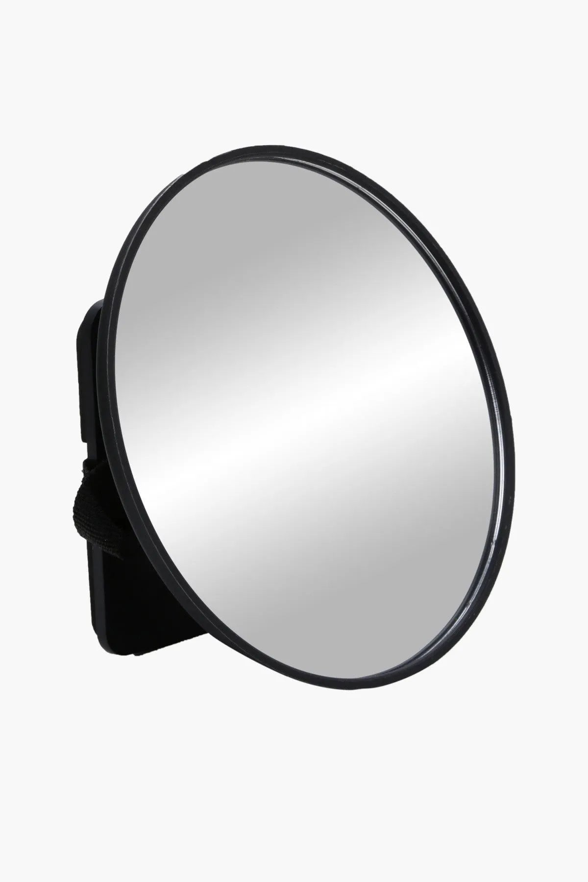 Round baby mirror angled with black standing backing