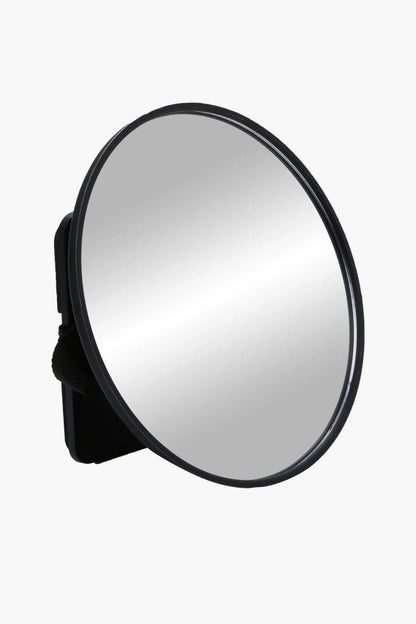 Round baby mirror angled with black standing backing