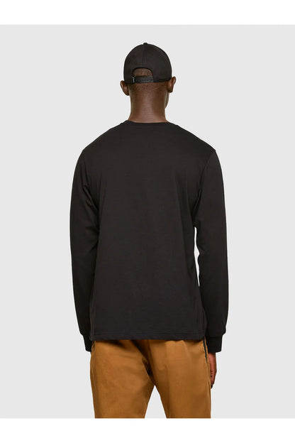 Diesel black long-sleeve crewneck T-shirt, back view