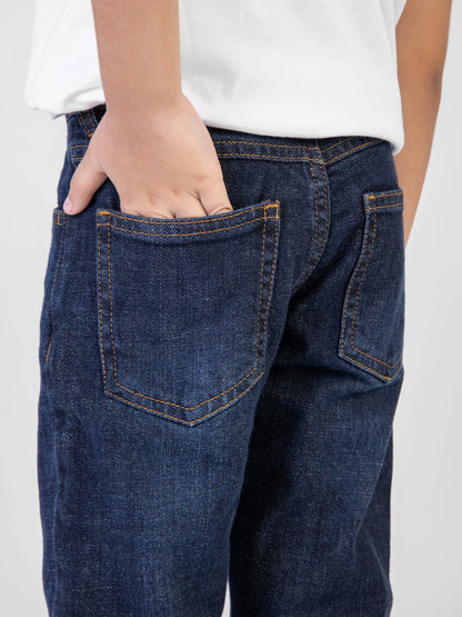 Brumano blue denim jeans with stitched back pockets