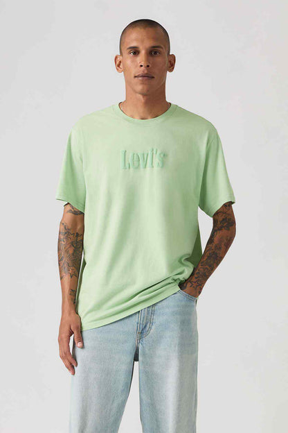 Levi's light green crewneck T-shirt, front logo print, short sleeves