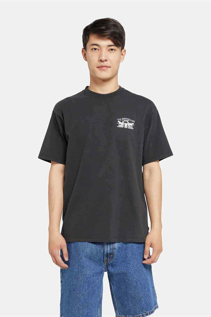 Levi's black crew-neck T-shirt with small chest graphic