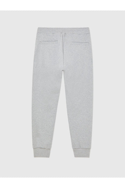 Diesel grey sweatpants on a flat lay, drawstring waist and cuffed legs