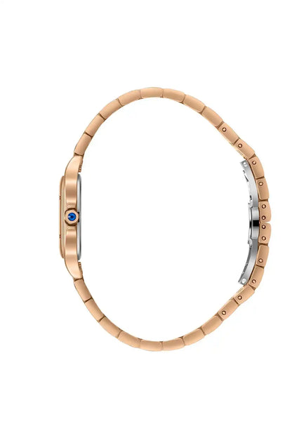 BHPC rose gold metal watch bracelet with blue crown detail