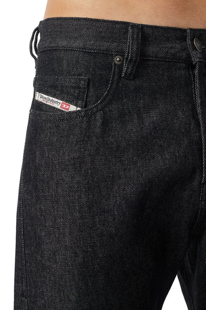 Diesel black denim jeans, zip fly and button closure, belt loops waist detail
