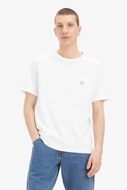 Levi's white crew-neck T-shirt with small chest logo