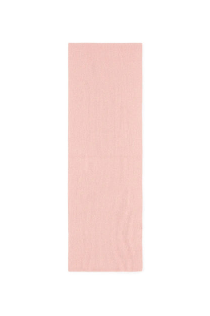Pink knit scarf with subtle texture and small Diesel logo