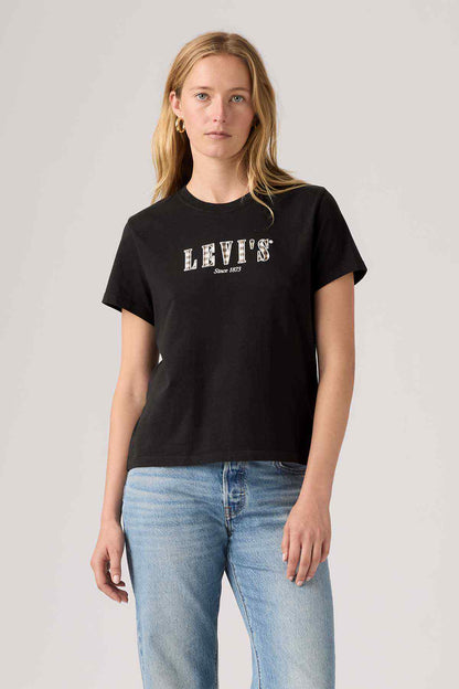 Levi's black crewneck graphic T-shirt with front logo print