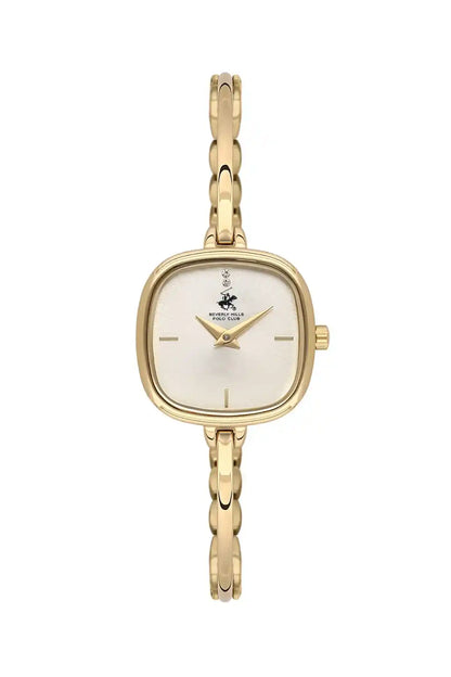 BHPC gold wristwatch with square dial and link bracelet
