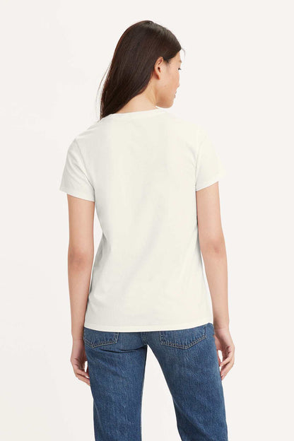 Levi's white crew-neck T-shirt with short sleeves, back view