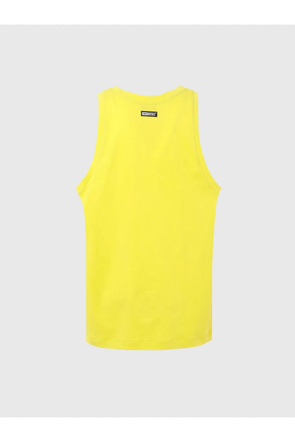 Diesel yellow sleeveless tank top with small chest logo patch