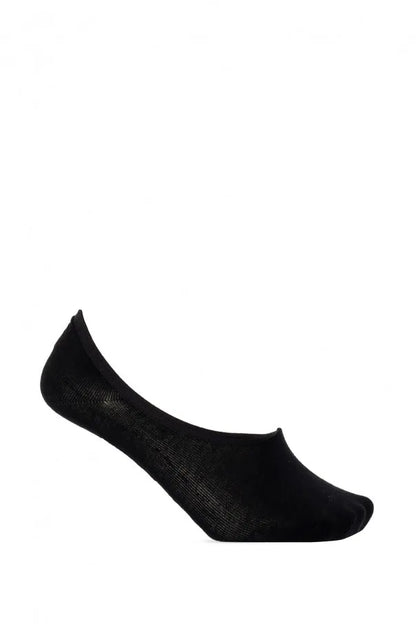 Black no-show socks with low-cut ankle opening