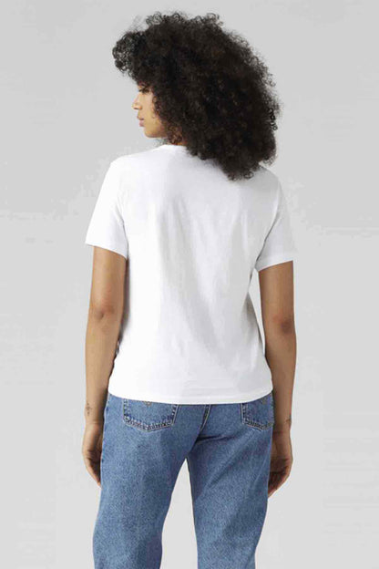 Levi's white T-shirt plain back view, crew neckline