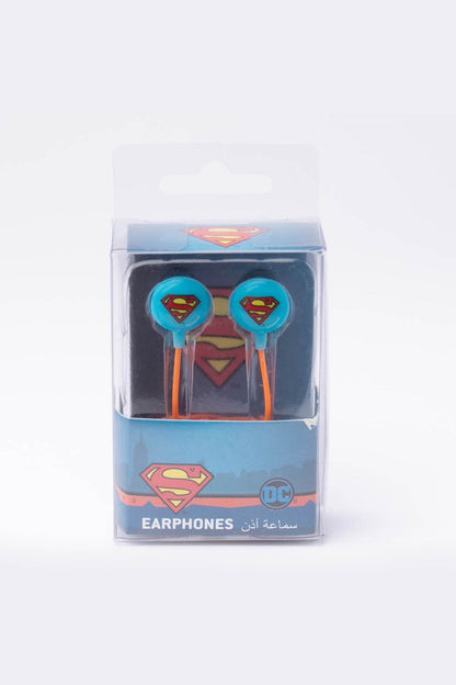 DISNEY earphones boxed set with turquoise Superman-style earbuds