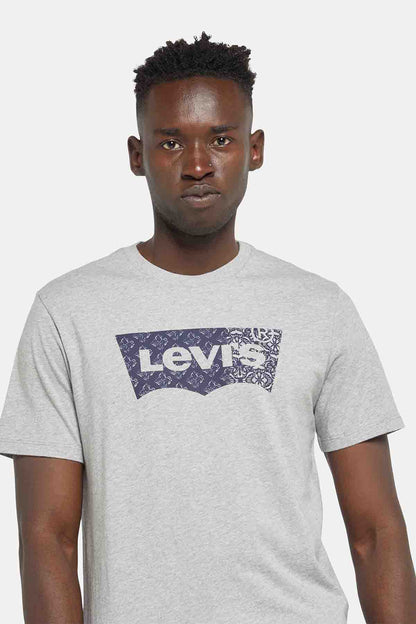 Grey Levi's crew-neck T-shirt with large front logo