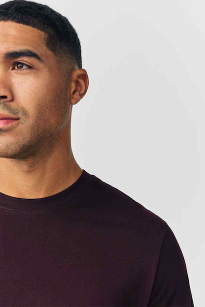 NEXT plum purple crewneck long-sleeve top, neckline and chest detail
