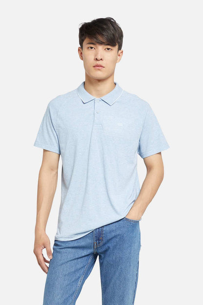 Levi's light blue polo shirt with short sleeves and button placket