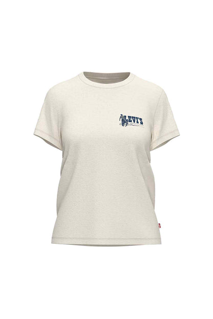 Levi's short-sleeve crewneck T-shirt, off-white with small chest graphic logo