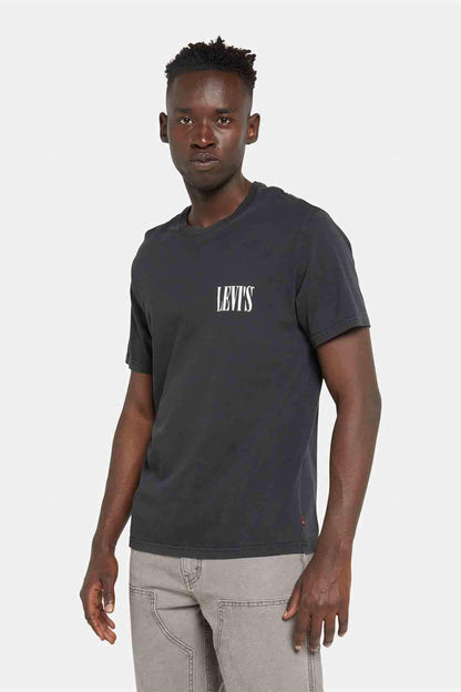 Levi's black men's T-shirt with chest logo, crew neck, short sleeves