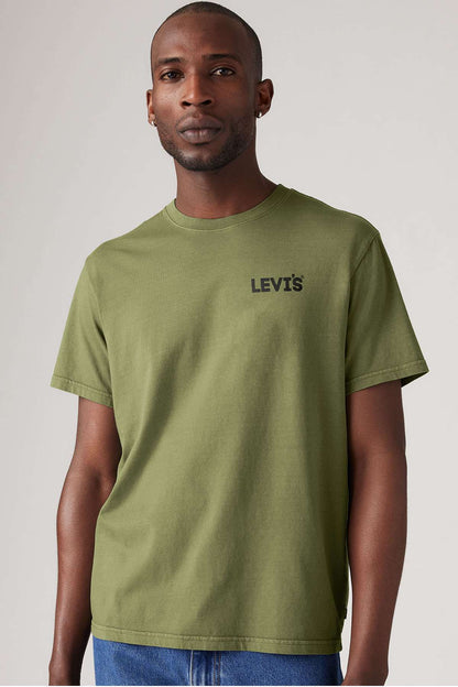 Levi's green T-shirt, crew neck, small chest logo