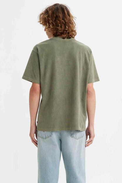 Levi's green crewneck t-shirt, back view