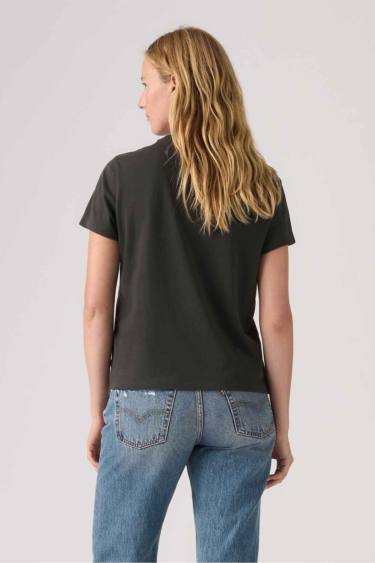 Levi's black crew-neck T-shirt, plain back design